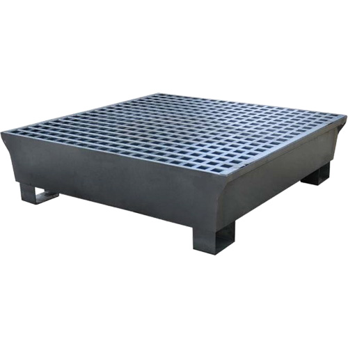 Ultra-Spill Pallet en acier, 4 barils, Capacit&eacute; de d&eacute;versement 68 gal. US, 49,1" x 47,1" x 10,9" Les Fournitures Industrielles Méga