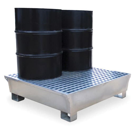 Ultra-Spill Pallet en acier, 4 barils, Capacit&eacute; de d&eacute;versement 68 gal. US, 49,1" x 47,1" x 10,9" Les Fournitures Industrielles Méga