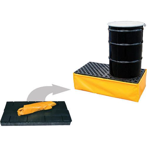Ultra-Spill Pallet flexible, 2 barils, Capacit&eacute; de d&eacute;versement 66 gal. US, 48" x 24" x 14" Les Fournitures Industrielles Méga