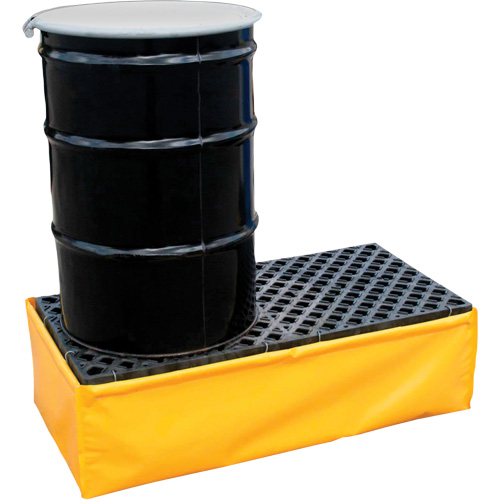 Ultra-Spill Pallet flexible, 2 barils, Capacit&eacute; de d&eacute;versement 66 gal. US, 48" x 24" x 14" Les Fournitures Industrielles Méga