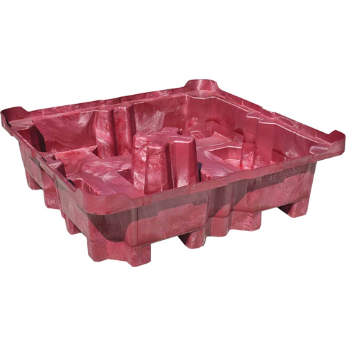 Palette de d&eacute;versement Ultra-Spill King, 4 barils, Capacit&eacute; de d&eacute;versement 85 gal. US, 51" x 51" x 17,5" Les Fournitures Industrielles Méga