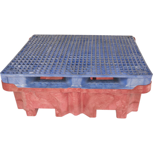 Ultra-Spill King palette de d&eacute;versement &agrave; pont plat, 4 barils, Capacit&eacute; de d&eacute;versement 85 gal. US, 51" x 51" x 17,5" Les Fournitures Industrielles Méga