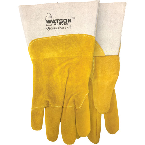 Gants de soudure robustes, Cuir fleur de ch&egrave;vre/Cuir de vache refendu, Taille Moyen Les Fournitures Industrielles Méga