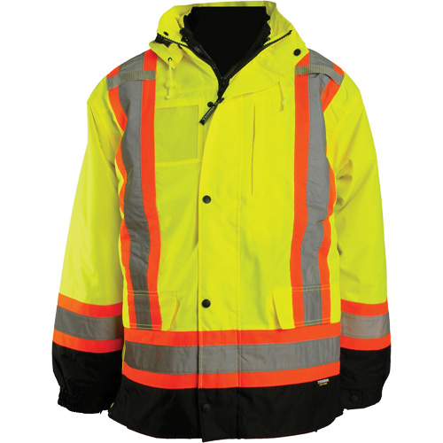 Veste 7 en 1, Polyester, Orange haute visibilit&eacute;, Grand Les Fournitures Industrielles Méga