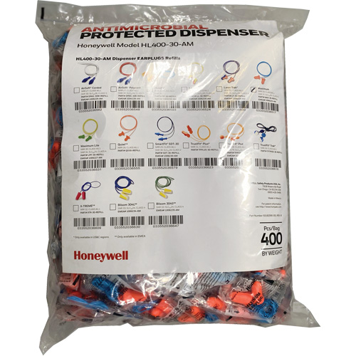 Recharge de bouchons doreille Max-30 pour le distributeur HL400, Vrac - Sac en poly, Avec cordon Les Fournitures Industrielles Méga