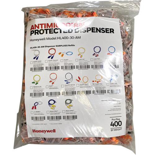 TF-30 Earplugs Refill for HL400 Dispenser, Bulk - Polybag, Corded Les Fournitures Industrielles Méga