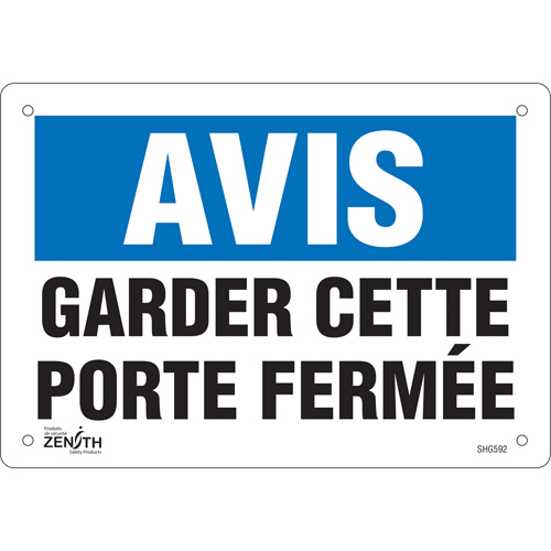 "Porte ferm&eacute;e" Sign, 7" x 10", Vinyl, French Les Fournitures Industrielles Méga