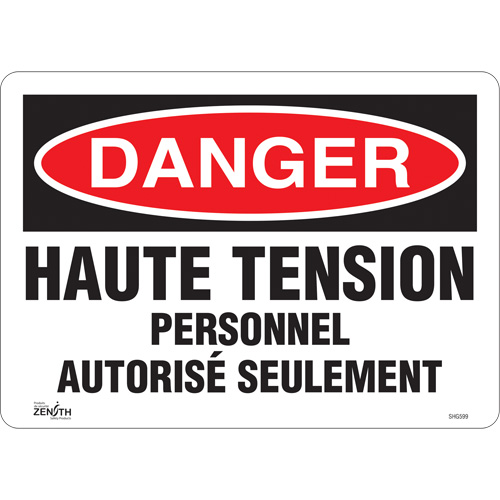 Enseigne  Haute tension , 10" x 14", Vinyle, Français Les Fournitures Industrielles Méga