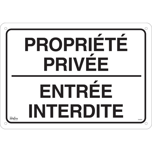 "Propri&eacute;t&eacute; priv&eacute;e" Sign, 14" x 20", Aluminum, French Les Fournitures Industrielles Méga