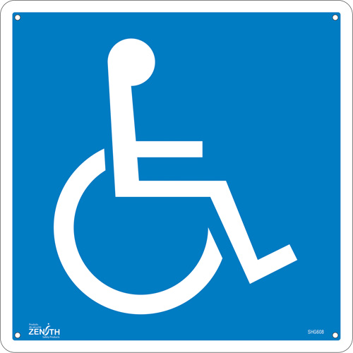 Enseigne de s&eacute;curit&eacute; conforme &agrave; la CSA - Handicap, 12" x 12", Aluminium, Pictogramme Les Fournitures Industrielles Méga