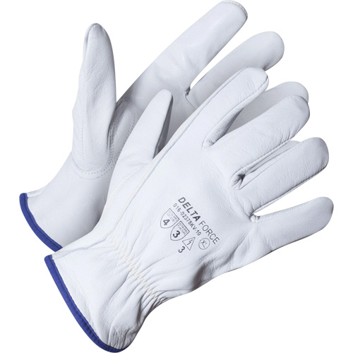 Gant de chauffeur Delta Force, 10/T-Grand, Paume en Cuir fleur de ch&egrave;vre, Kevlar Les Fournitures Industrielles Méga