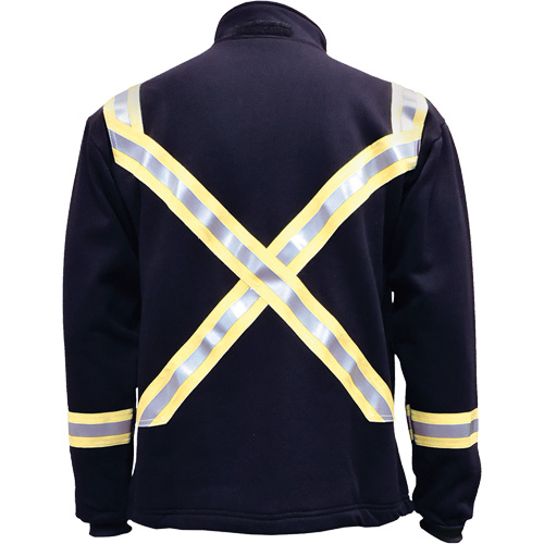 Veste FR ray&eacute;e en molleton &agrave; fermeture &agrave; glissi&egrave;re compl&egrave;te, Moyen, Bleu marin Les Fournitures Industrielles Méga