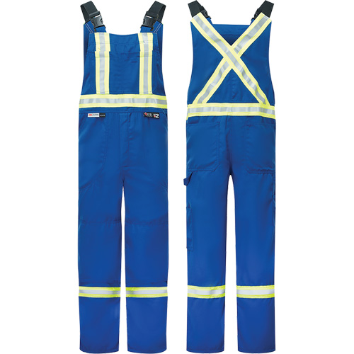 Westex&reg; DH Antistatic 6.5 oz. Flame Resistant Bib Pants, Small, Royal Blue Les Fournitures Industrielles Méga