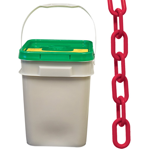 Heavy-Duty Plastic Safety Chain, Red, 2" Link, 120' Length Les Fournitures Industrielles Méga