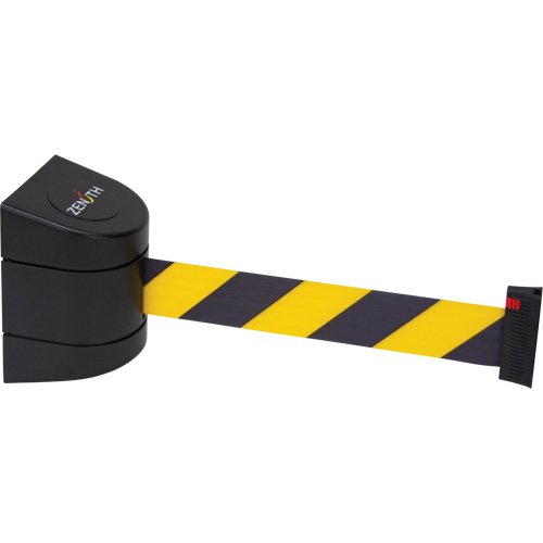 Magnetic Wall Mount Barrier with Magnetic Tape, Plastic, Magnetic Mount, 15', Black and Yellow Tape Les Fournitures Industrielles Méga