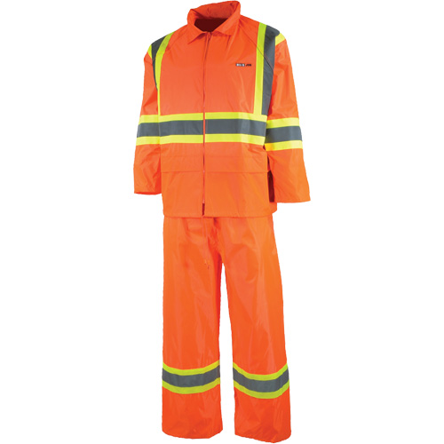 V&ecirc;tement imperm&eacute;able &eacute;tanche, Nylon/PVC, T-petit, Orange haute visibilit&eacute; Les Fournitures Industrielles Méga