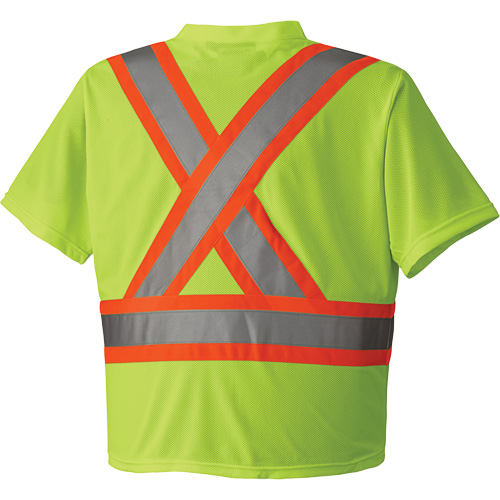 6989 Chandail pour la circulation en micromaille, T-petit, Jaune lime haute visibilit&eacute; Les Fournitures Industrielles Méga