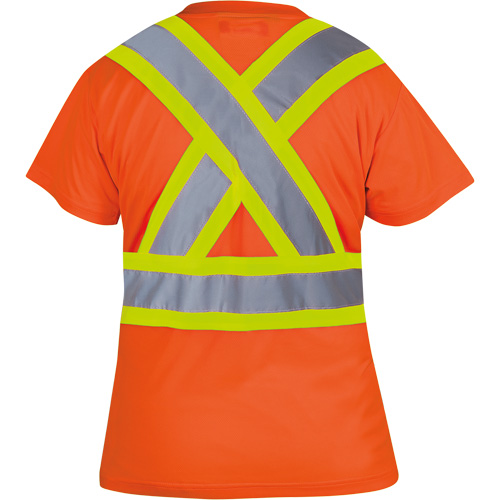 6948 T-shirt de s&eacute;curit&eacute; en il-de-perdrix pour femme, Polyester, T-petit, Orange haute visibilit&eacute; Les Fournitures Industrielles Méga