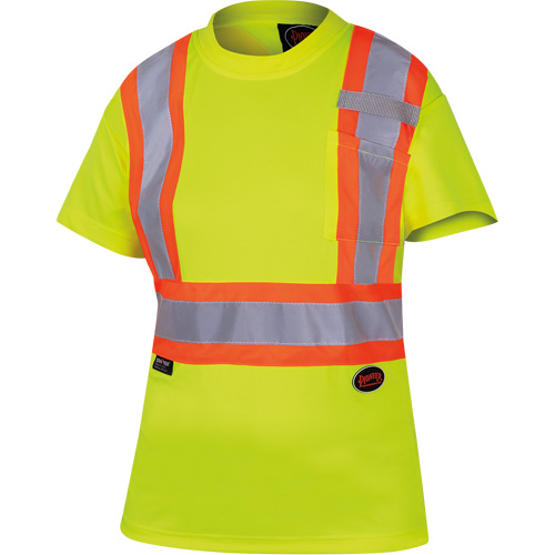 6949 T-shirt de s&eacute;curit&eacute; en il-de-perdrix pour femme, Polyester, T-petit, Jaune lime haute visibilit&eacute; Les Fournitures Industrielles Méga