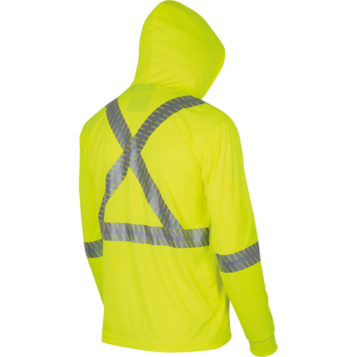 6965 Bird's-Eye Safety Hoodie, Small, High Visibility Lime-Yellow Les Fournitures Industrielles Méga