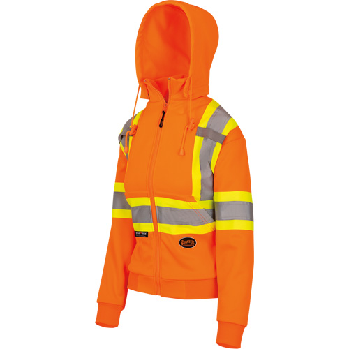 6924W Chandail &agrave; capuchon en molleton avec fermeture &agrave; glissi&egrave;re, Polyester, T-petit, Orange haute visibilit&eacute; Les Fournitures Industrielles Méga