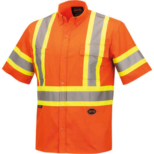 4442 Chandail &agrave; manches courtes de s&eacute;curit&eacute; ultra fraîche et ultra respirant, Coton, Petit, Orange haute visibilit&eacute; Les Fournitures Industrielles Méga