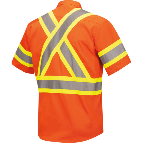 4442 Chandail &agrave; manches courtes de s&eacute;curit&eacute; ultra fraîche et ultra respirant, Coton, Petit, Orange haute visibilit&eacute; Les Fournitures Industrielles Méga
