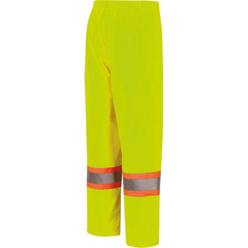 5629W Pantalon &agrave; bavette imperm&eacute;able pour femmes, Polyester/Polyur&eacute;thane, T-petit, Jaune lime haute visibilit&eacute; Les Fournitures Industrielles Méga