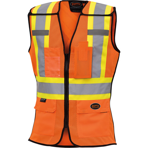 486 Veste de s&eacute;curit&eacute; d&eacute;tachable haute visibilit&eacute;, Orange haute visibilit&eacute;, T-petit, Polyester Les Fournitures Industrielles Méga