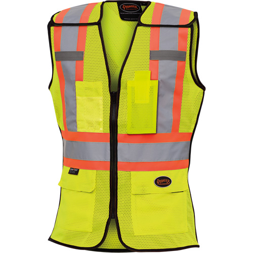 489 Veste de s&eacute;curit&eacute; d&eacute;tachable haute visibilit&eacute;, Jaune lime haute visibilit&eacute;, T-petit, Polyester Les Fournitures Industrielles Méga