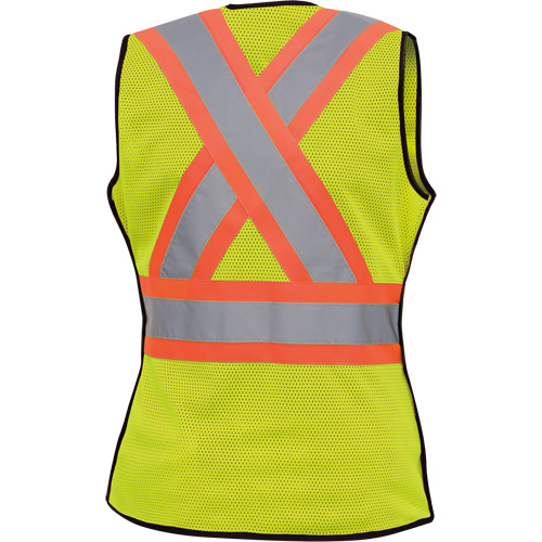 489 Veste de s&eacute;curit&eacute; d&eacute;tachable haute visibilit&eacute;, Jaune lime haute visibilit&eacute;, T-petit, Polyester Les Fournitures Industrielles Méga