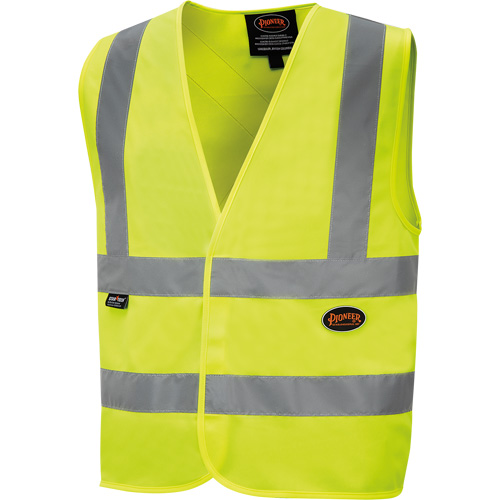 6886 Veste de s&eacute;curit&eacute; haute visibilit&eacute; en tricot chaîne, Jaune lime haute visibilit&eacute;, Petit, Polyester Les Fournitures Industrielles Méga