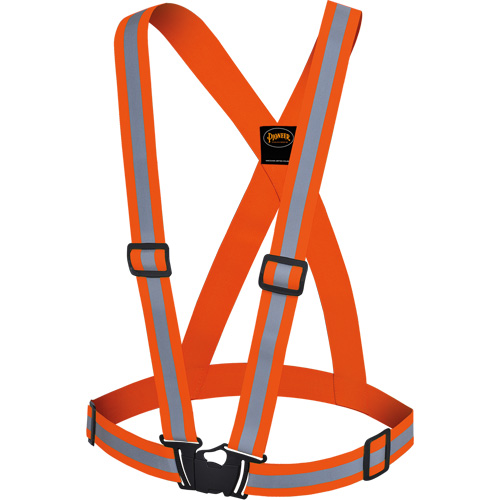 5496 High-Visibility Safety Sash, High Visibility Orange, Silver Reflective Colour, One Size Les Fournitures Industrielles Méga
