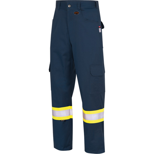 7764 FR-Tech&reg; High Visibility 88/12 FR/Arc Rated Safety Cargo Pants, 30, x 32, Navy Blue Les Fournitures Industrielles Méga