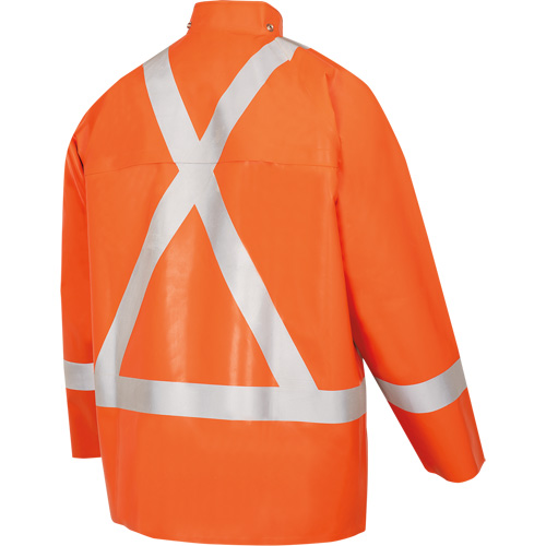 5990J Manteau de s&eacute;curit&eacute; imperm&eacute;able tr&egrave;s robuste ignifuge et r&eacute;sistant aux arcs &eacute;lectriques, Petit, Orange haute visibilit&eacute;, 11 cal/cm² Les Fournitures Industrielles Méga