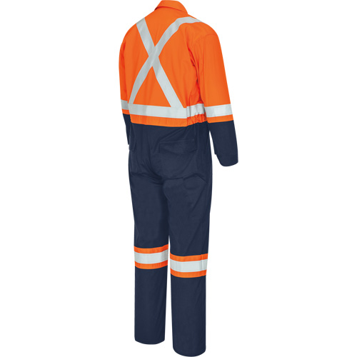 7702BBT Combine de s&eacute;curit&eacute; deux tons FR-Tech, Taille 40 (grand taille), Bleu marin/Orange, 10 cal/cm² Les Fournitures Industrielles Méga
