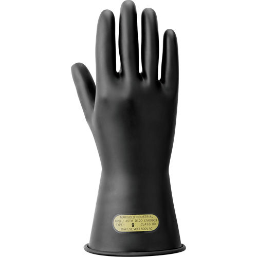 Electrical Insulating Gloves, ASTM Class 00, Size 7, 11" L Les Fournitures Industrielles Méga