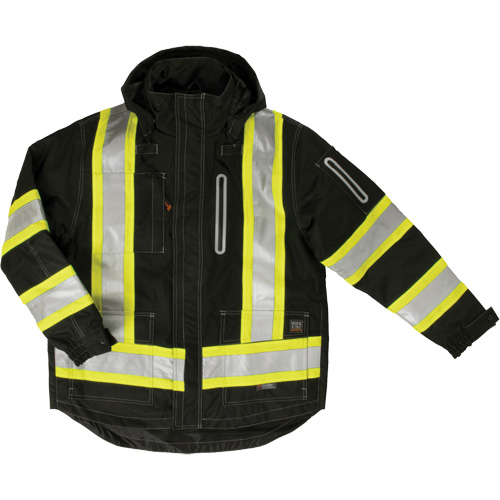 Manteau de s&eacute;curit&eacute; 4-en-1 en tissu ind&eacute;chirable, Polyester, Noir, Petit Les Fournitures Industrielles Méga