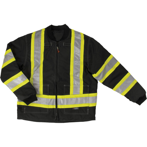 Manteau de s&eacute;curit&eacute; 4-en-1 en tissu ind&eacute;chirable, Polyester, Noir, Petit Les Fournitures Industrielles Méga