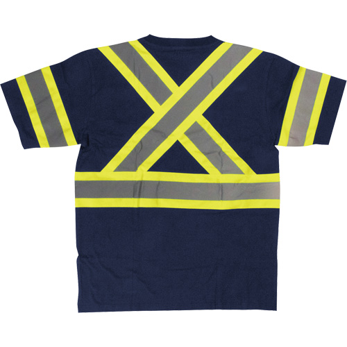 Short Sleeve Safety T-Shirt, Cotton, X-Small, Navy Blue Les Fournitures Industrielles Méga