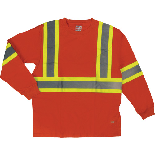 T-shirt de s&eacute;curit&eacute; &agrave; manches longues, Coton, T-petit, Orange haute visibilit&eacute; Les Fournitures Industrielles Méga