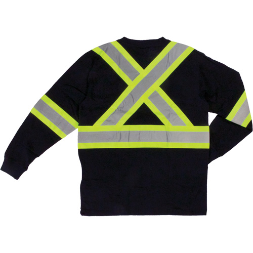 T-shirt de s&eacute;curit&eacute; &agrave; manches longues, Coton, T-petit, Noir Les Fournitures Industrielles Méga