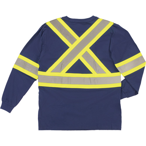 T-shirt de s&eacute;curit&eacute; &agrave; manches longues, Coton, T-petit, Bleu marin Les Fournitures Industrielles Méga
