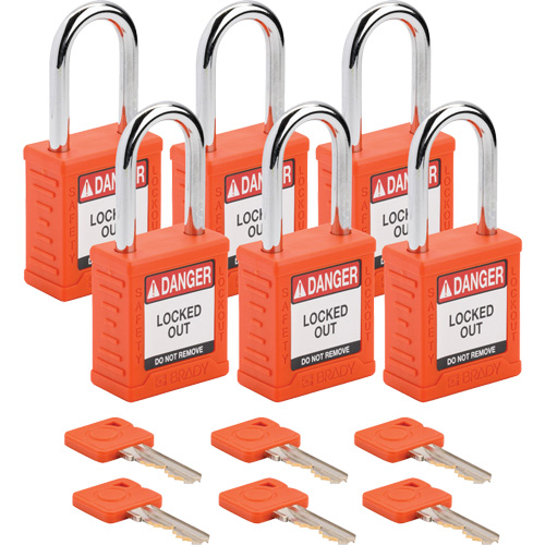 Velocity Lockout Padlocks, Orange, Keyed Different, Nylon, 1-1/2" Width Les Fournitures Industrielles Méga