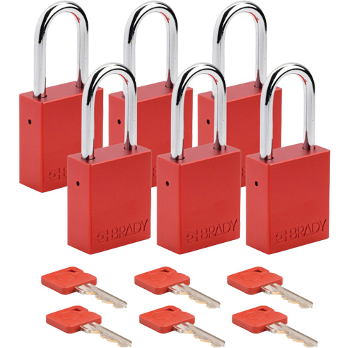 Velocity Lockout Padlocks, Red, Keyed Different, Aluminum, 1-1/2" Width Les Fournitures Industrielles Méga