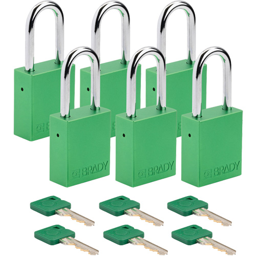 Velocity Lockout Padlocks, Green, Keyed Alike, Aluminum, 1-1/2" Width Les Fournitures Industrielles Méga
