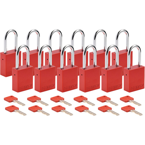 Velocity Lockout Padlocks, Red, Keyed Alike, Aluminum, 1-1/2" Width Les Fournitures Industrielles Méga