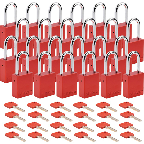 Velocity Lockout Padlocks, Red, Keyed Alike, Aluminum, 1-1/2" Width Les Fournitures Industrielles Méga