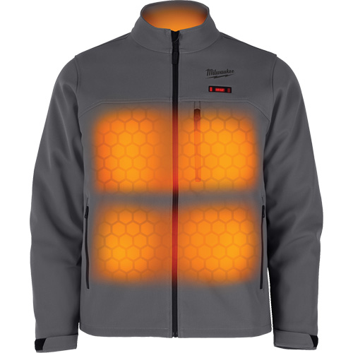 Manteau chauffante M12 ToughShell (manteau seulement), Hommes, T-Grand, Gris Les Fournitures Industrielles Méga