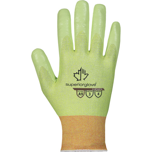 Hi-Viz S18TAXFN Cut-Resistant Gloves, Size 6, 18 Gauge, Foam Nitrile Coated, TenActiv Shell, ASTM ANSI Level A9 Les Fournitures Industrielles Méga